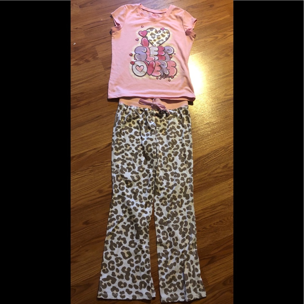 CUTE PINK ANIMAL PRINT JUSTICE PAJAMA s GIRL 10